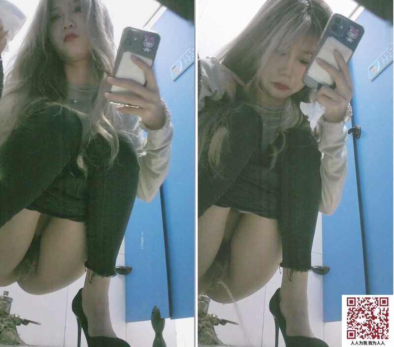 【新片速遞】蓝色隔板女厕全景偷拍高跟大波浪女神小姐姐的极品小嫩B边尿边看自己的骚B[222M/MP4/01:32]