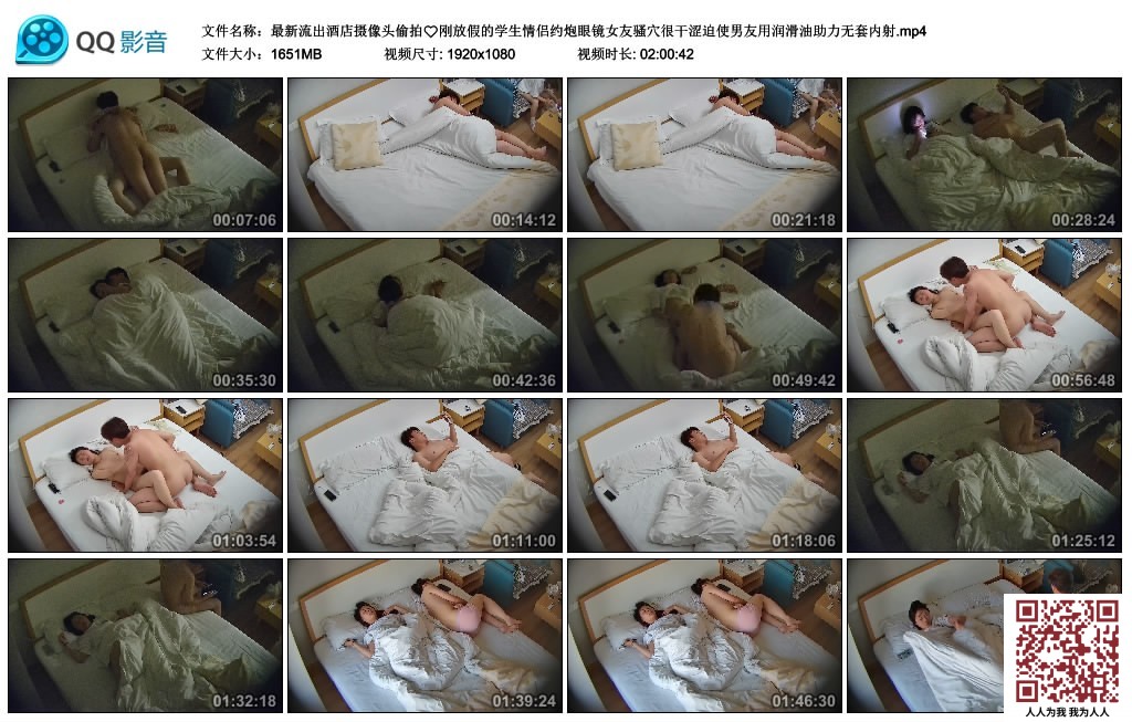 【新片速遞】最新流出酒店摄像头偷拍刚放假的学生情侣约炮眼镜女友骚穴很干涩迫使男友用润滑油助力无套内射[1651MB/MP4/02:00:42]